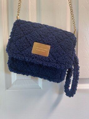 G by Giuliana Navy Sherpa Crossbody with Gold Chain